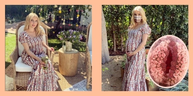 Emma Roberts Menerima Hadiah Karangan Bunga Berbentuk Miss V