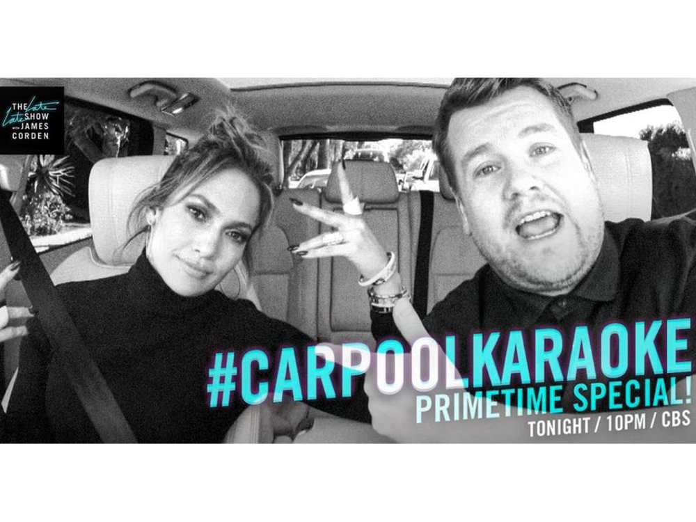 Usilnya J.Lo dan James Corden di Carpool Karaoke