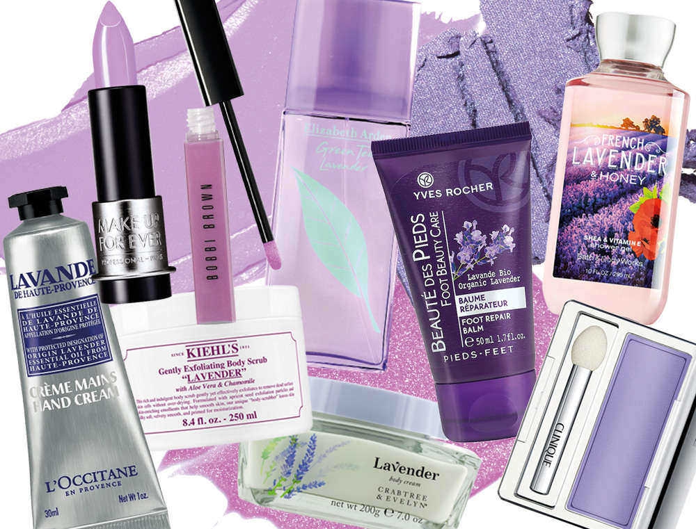 Produk Kecantikan Dengan Palet Warna Lavender