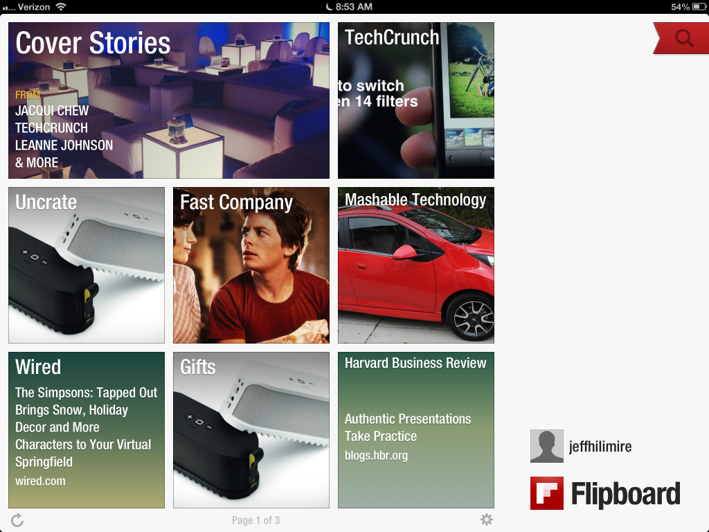 Social Magazine App: Flipboard