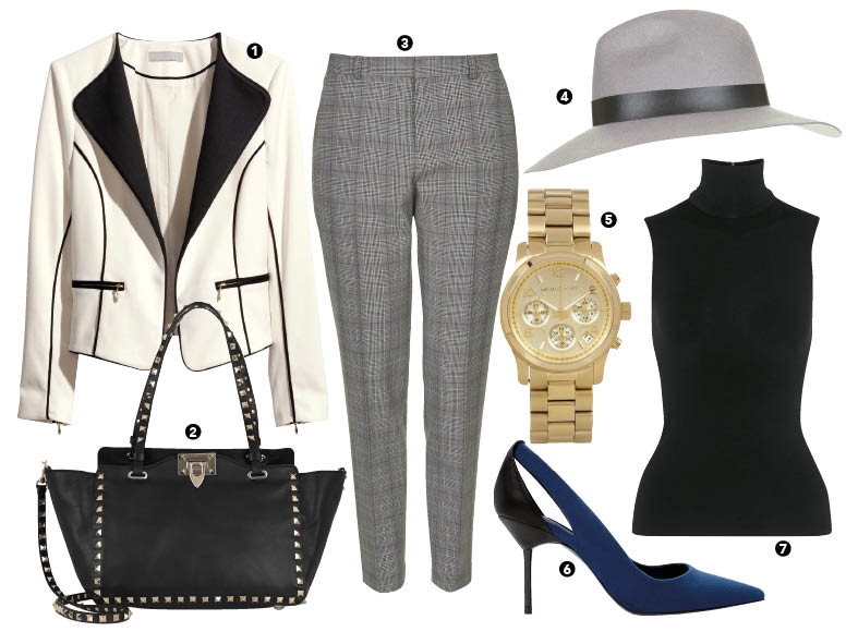 White Blazer with a Touch of Black