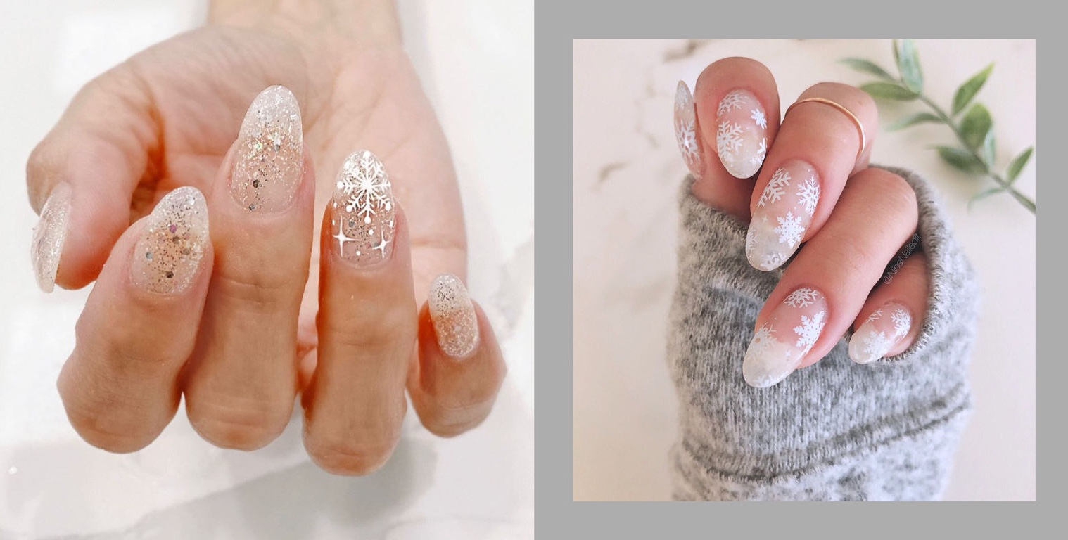 13 Ide Nail Art Motif Snowflake Untuk Sambut Tahun Baru