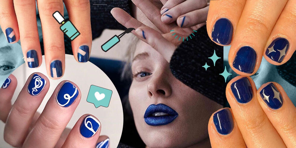 Wajib Coba! 16 Ide Nail Polish Tren Warna Biru Klasik