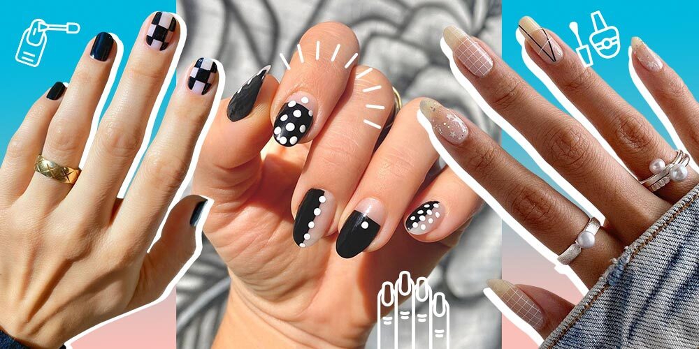 Intip 23 Ide Nail Art Seru Warna Hitam Dan Putih Ini!